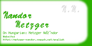 nandor metzger business card